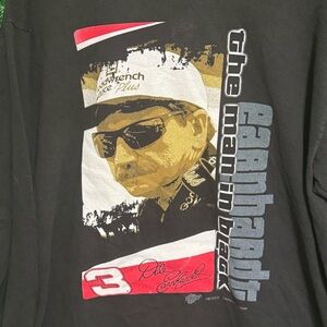 Black Long Sleeve Tee with Modern Graphic Design dale earhardt